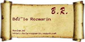 Bőle Rozmarin névjegykártya